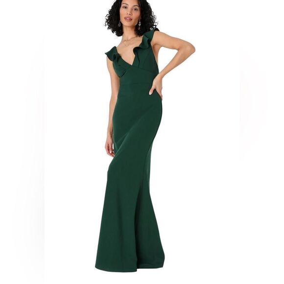 Lulu’s Perfect Opportunity Green Mermaid Maxi Dress| S - Picture 1 of 11